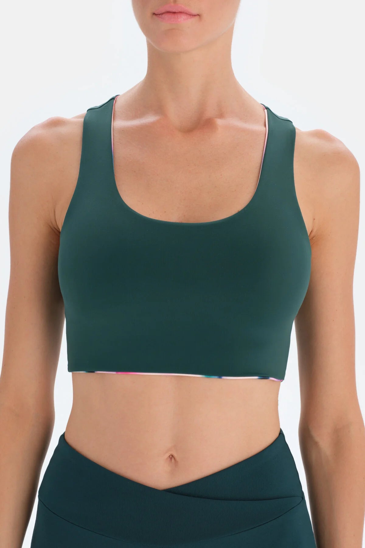 Active Dark Green Double-Sided Sports Bra